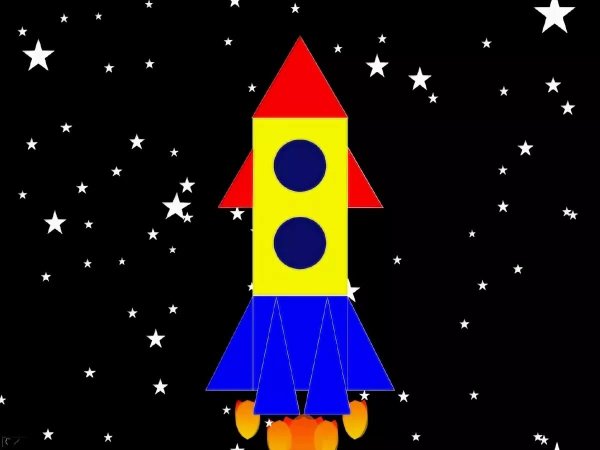Ракета измгеометрических фигур