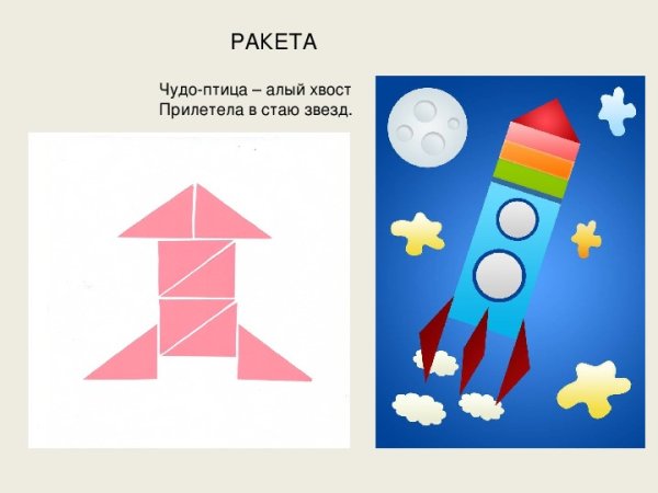 Ракета из геометрических фигур