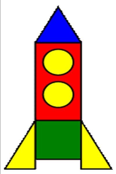 Ракета измгеометрических фигур