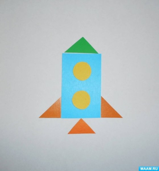 Ракета рисунок из геометрических фигур