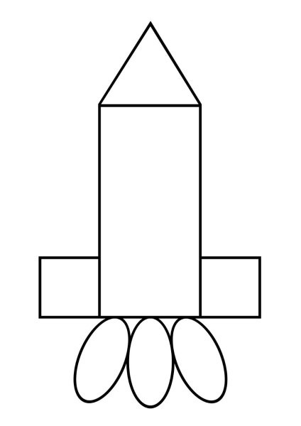 Ракета из геометрических фигур для детей