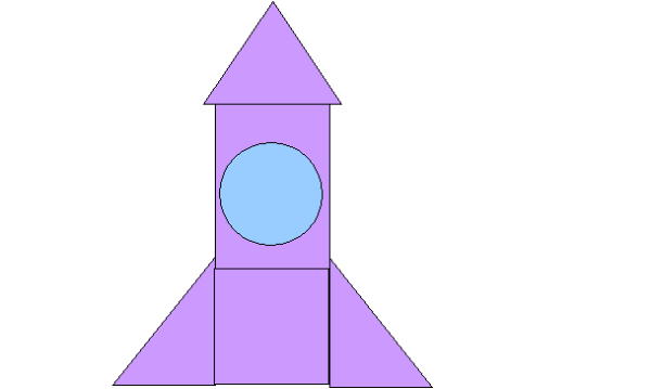 Ракета из геометрических фигур для детей