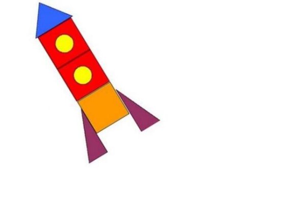 Ракета из геометрических фигур для детей