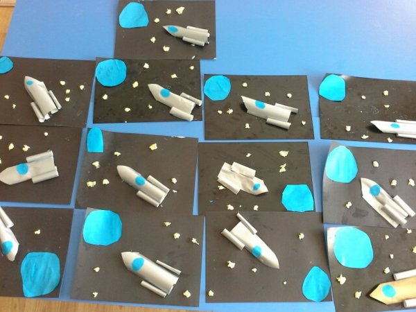 Аппликации на тему космос для детей