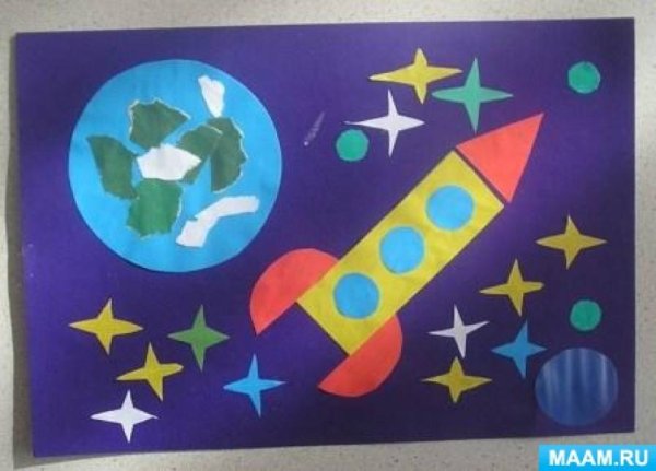 Аппликации на тему космос для детей