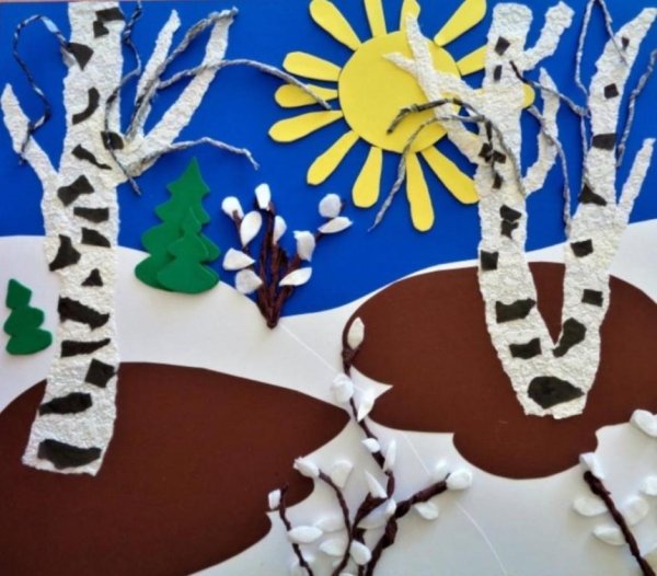 Весенние аппликации в детском саду