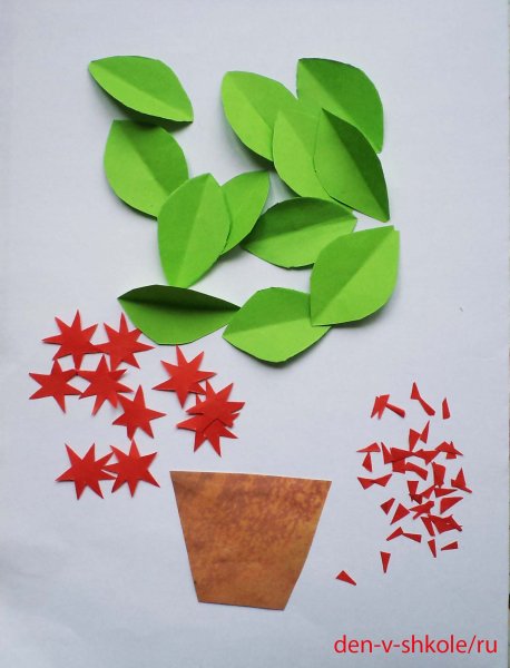 Аппликация комнатные растения