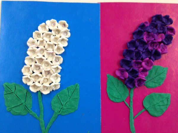 Ветка сирени пластилинография