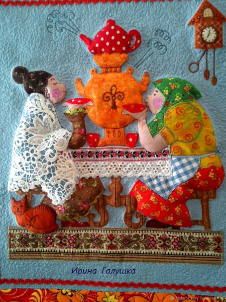 Панно кумушки у самовара