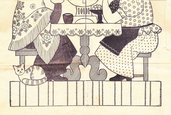 Лоскутное панно чаепитие