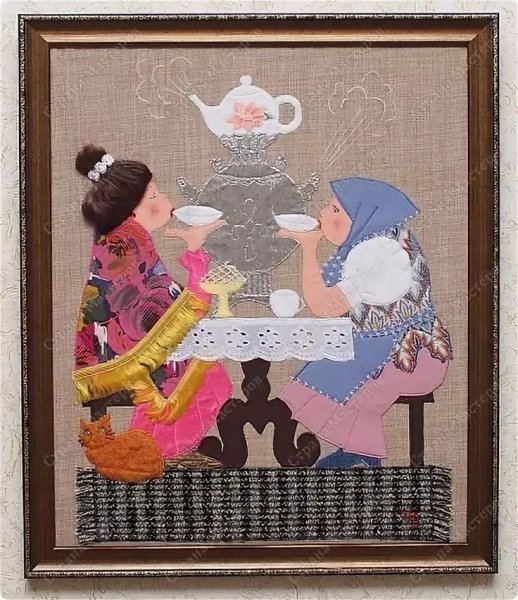 Панно кумушки у самовара