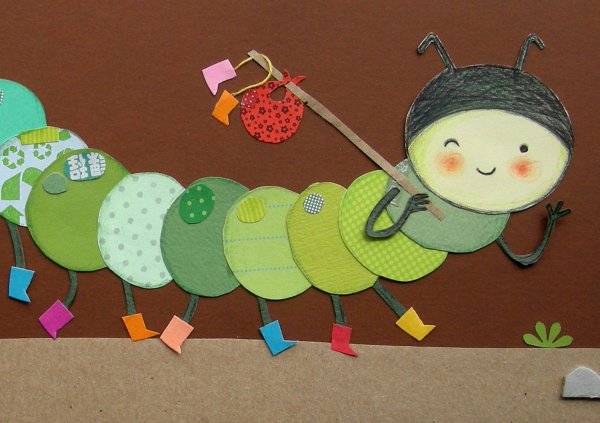 Аппликация гусеница