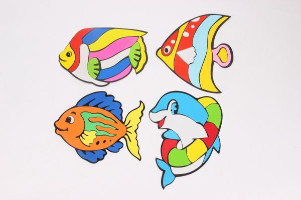 Цветные рыбки для аппликации