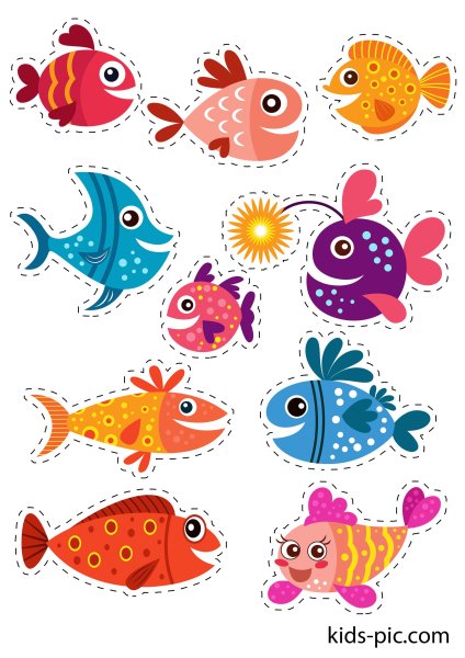 Аппликация аквариумные рыбки