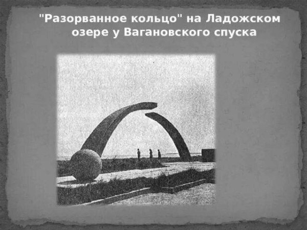 Разорванное кольцо блокады памятник