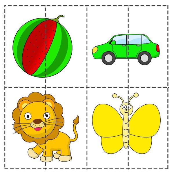 Карточки пазлы для детей