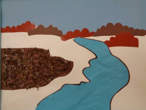 Ручей аппликация для детей