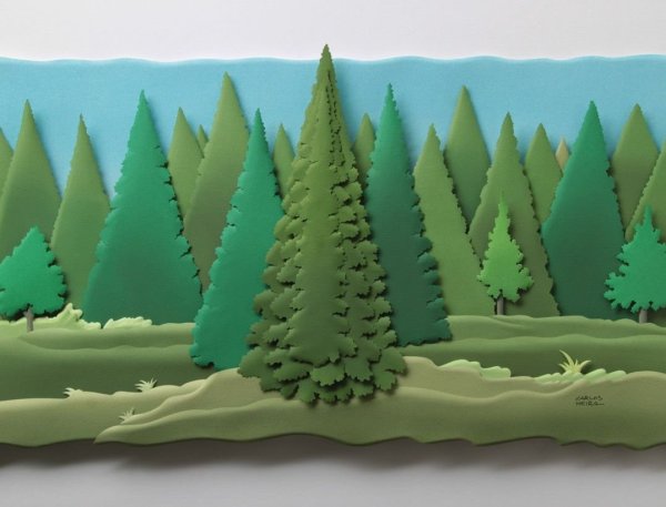 Объемная аппликация лес