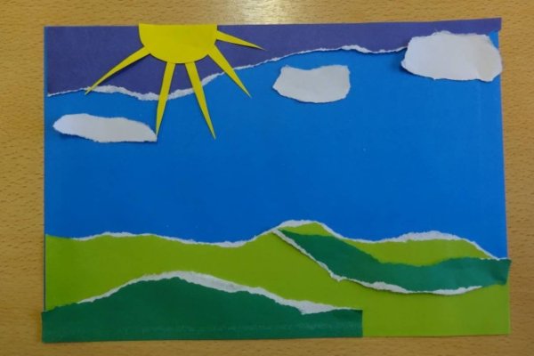 Аппликация весенний пейзаж