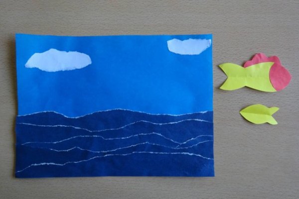 Аппликация на тему море и горы