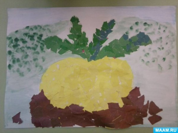 Обрывная аппликация в старшей группе