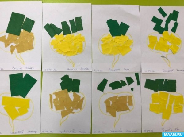 Занятие в младшей группе аппликация Репка