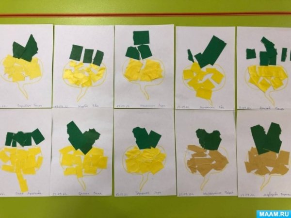 Обрывная аппликация Репка