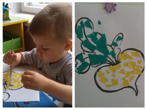 Обрывная аппликация Репки для детей