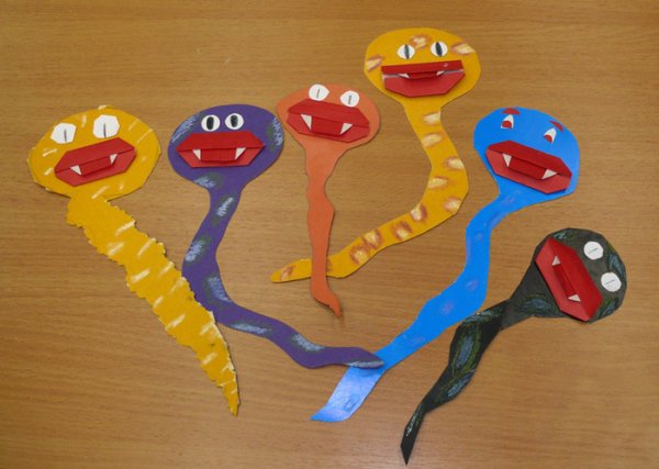 Аппликация змея в ДОУ