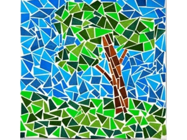 Поделка из кусочков цветной бумаги