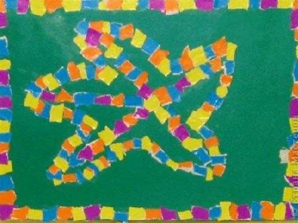 Обрывная аппликация 1 класс морская звезда