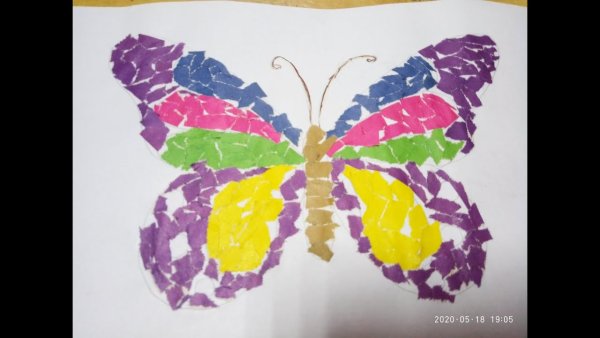 Аппликация из рваной бумаги