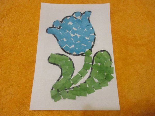 Аппликация из обрывной бумаги