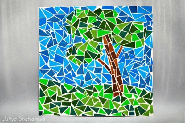 Мозаика из цветной бумаги
