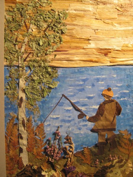 Поделка аппликация Рыбак