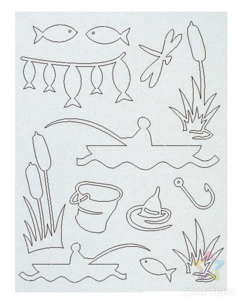 Чипборд для скрапбукинга для рыбака