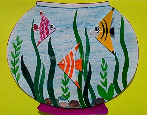 Аппликация рыбка в подготовительной группе