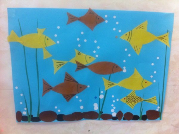 Аппликация аквариумные рыбки в старшей группе
