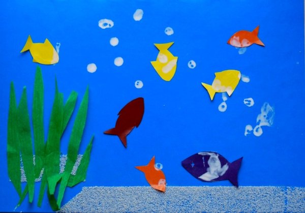 Аквариум из цветной бумаги