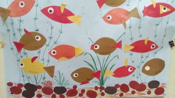 «Рыбки в аквариуме» т.с. Комарова аппликация подготовительная группа