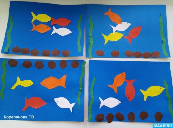 Аппликация рыбка в средней группе