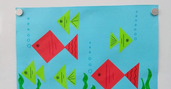 Аппликация красивые рыбки в аквариуме старшая группа