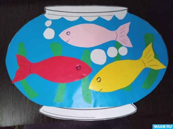 Аппликация рыбка в подготовительной группе