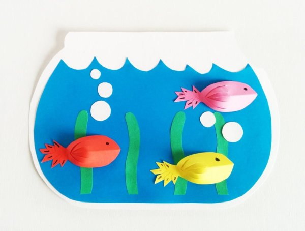 Аппликация рыбки в аквариуме