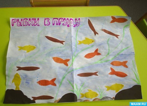Рыбы в аквариуме аппликация в подготовительной