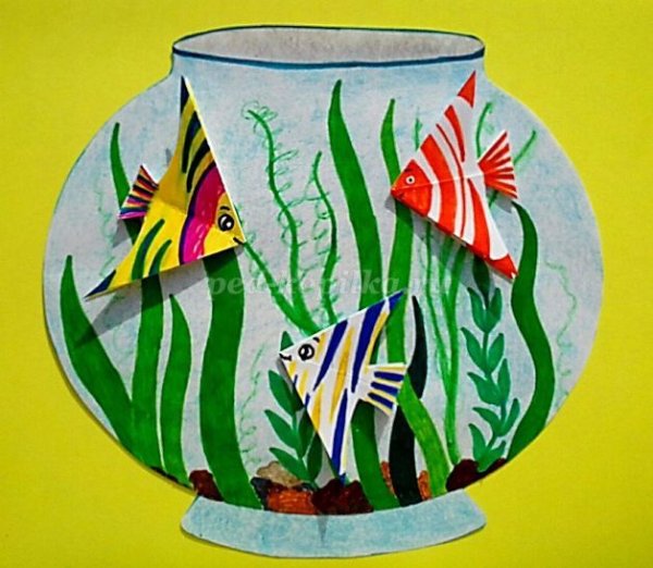 Аппликация рыбки в аквариуме