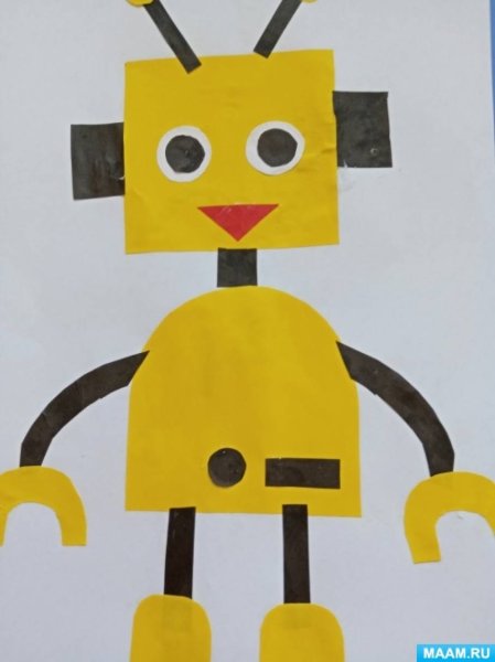 Аппликация робот в подготовительной группе