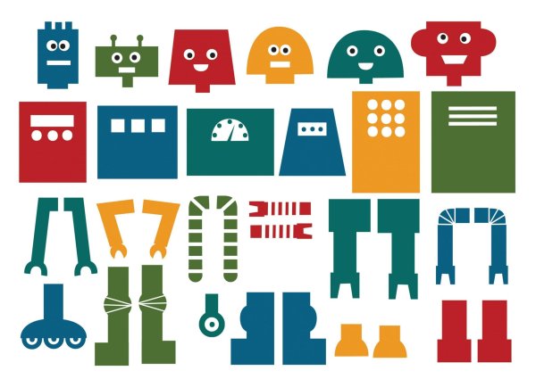 Робот аппликация для детей