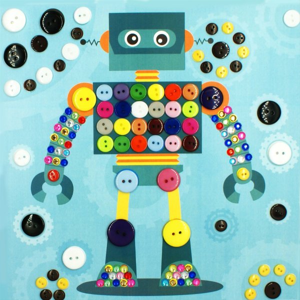 Робот из пуговиц