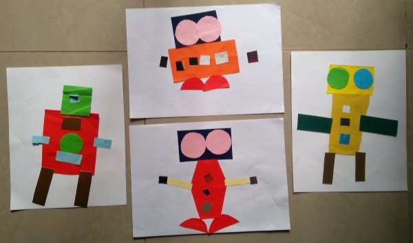 Аппликация робот в подготовительной группе